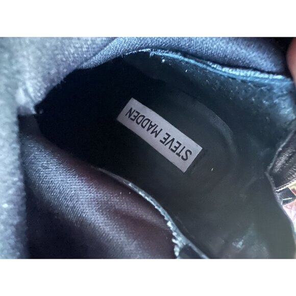 Steve Madden ODESSA Black Moc Suede Back Zip Over The Knee Boots Thigh High Size - Picture 2 of 6